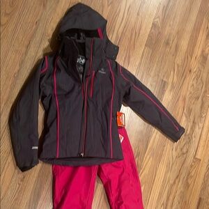 NWT!  Eider Defender Dark Grey and Pink Ski Jacket + Ski pants
